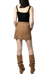 Jasia Skirt Suede leather - Bark