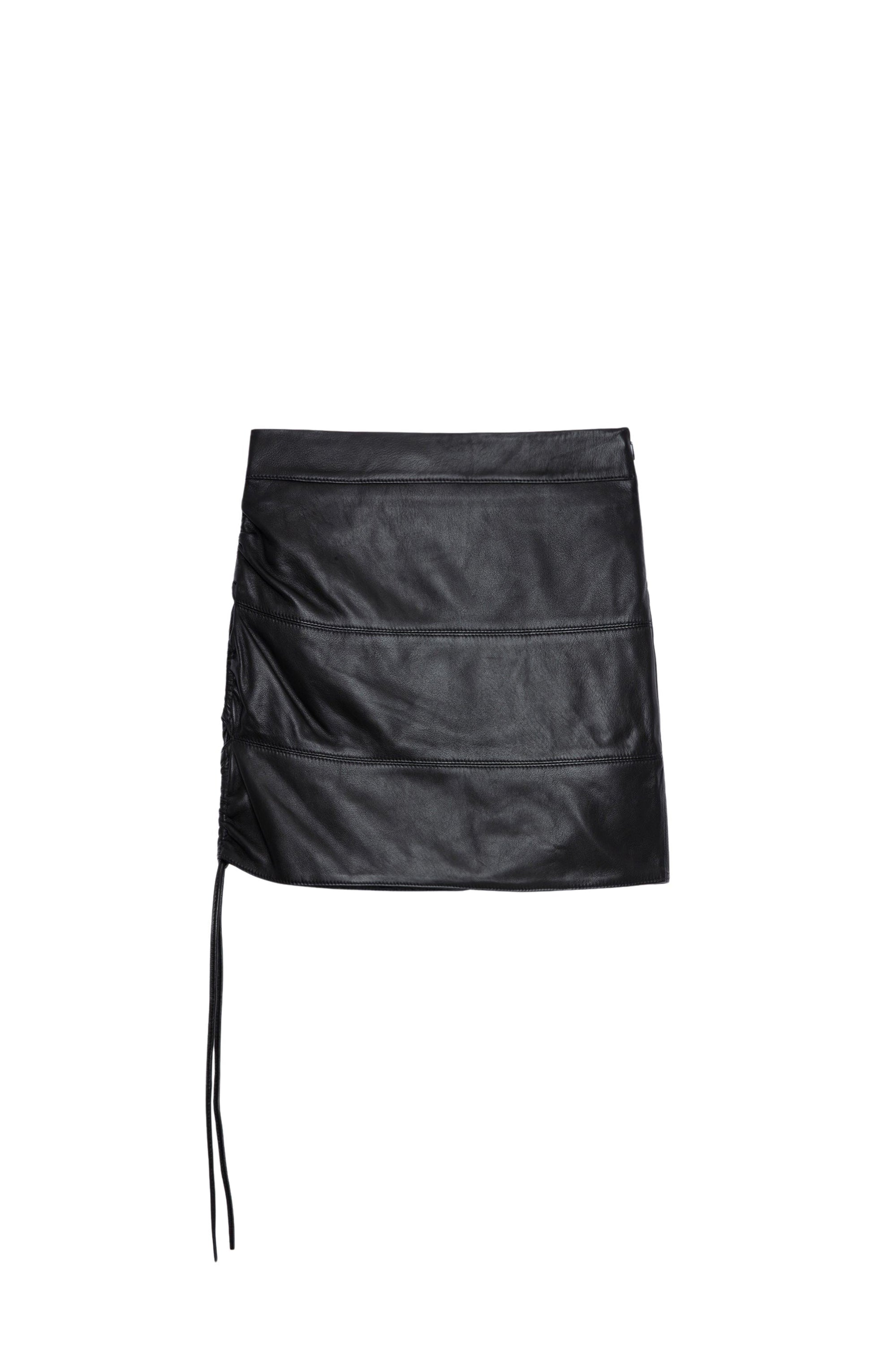 Jupe Jylo en cuir - Noir