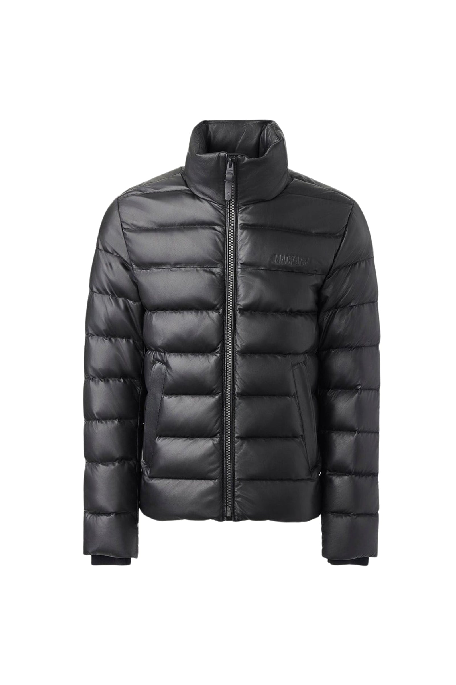 Doudoune courte Ryan en cuir - Black