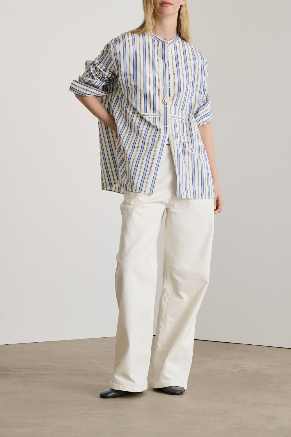 Dori cotton blouse - Blue & White