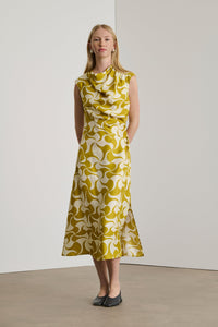 JAUNE DORE/BEIGE ROBE CHAINE & TRAME EUGENIE