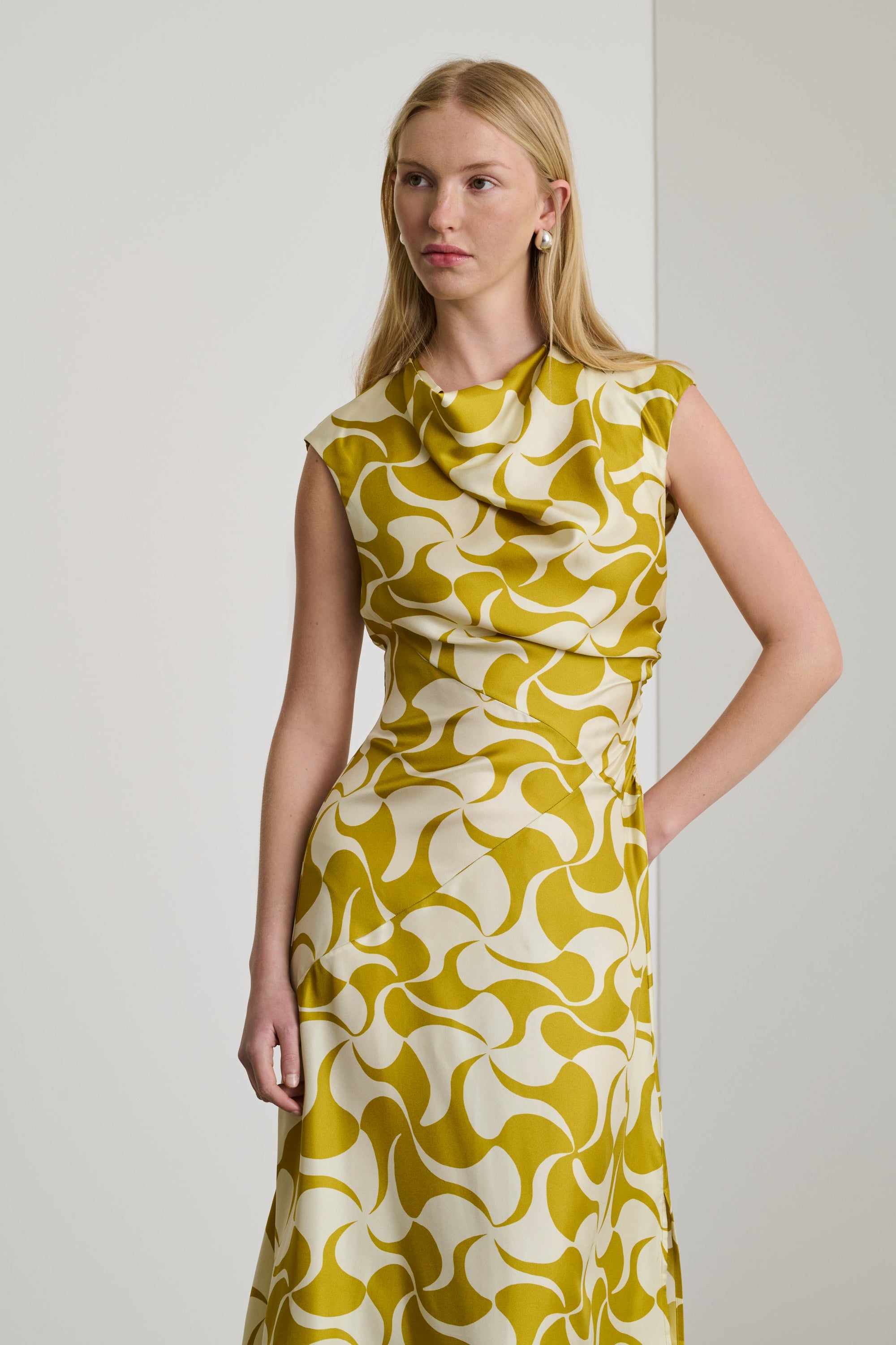 JAUNE DORE/BEIGE ROBE CHAINE & TRAME EUGENIE