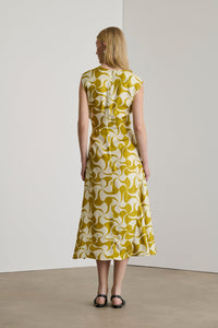 JAUNE DORE/BEIGE ROBE CHAINE & TRAME EUGENIE