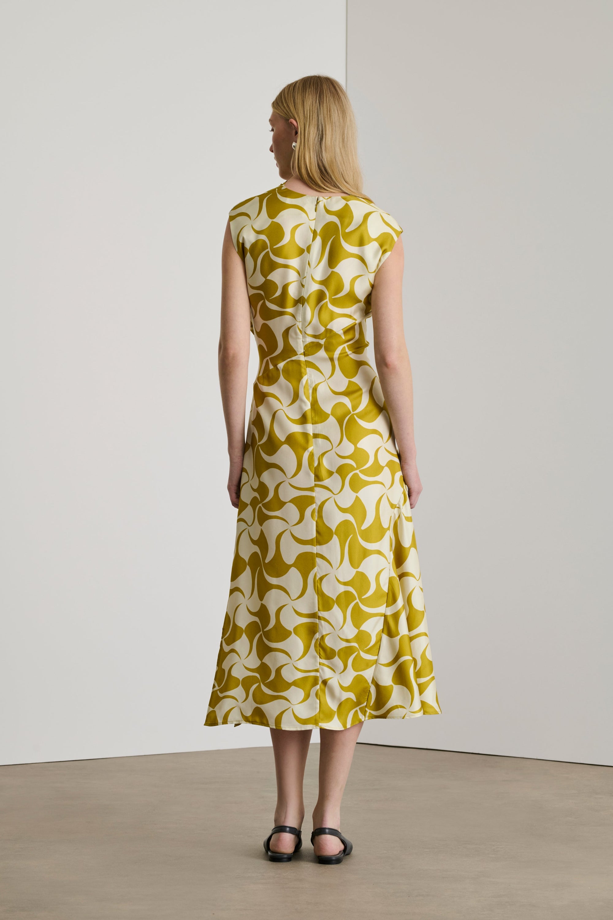 JAUNE DORE/BEIGE ROBE CHAINE & TRAME EUGENIE