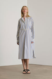 BLEU/BLANC ROBE CHAINE & TRAME DOLORES