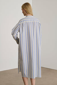 BLEU/BLANC ROBE CHAINE & TRAME DOLORES