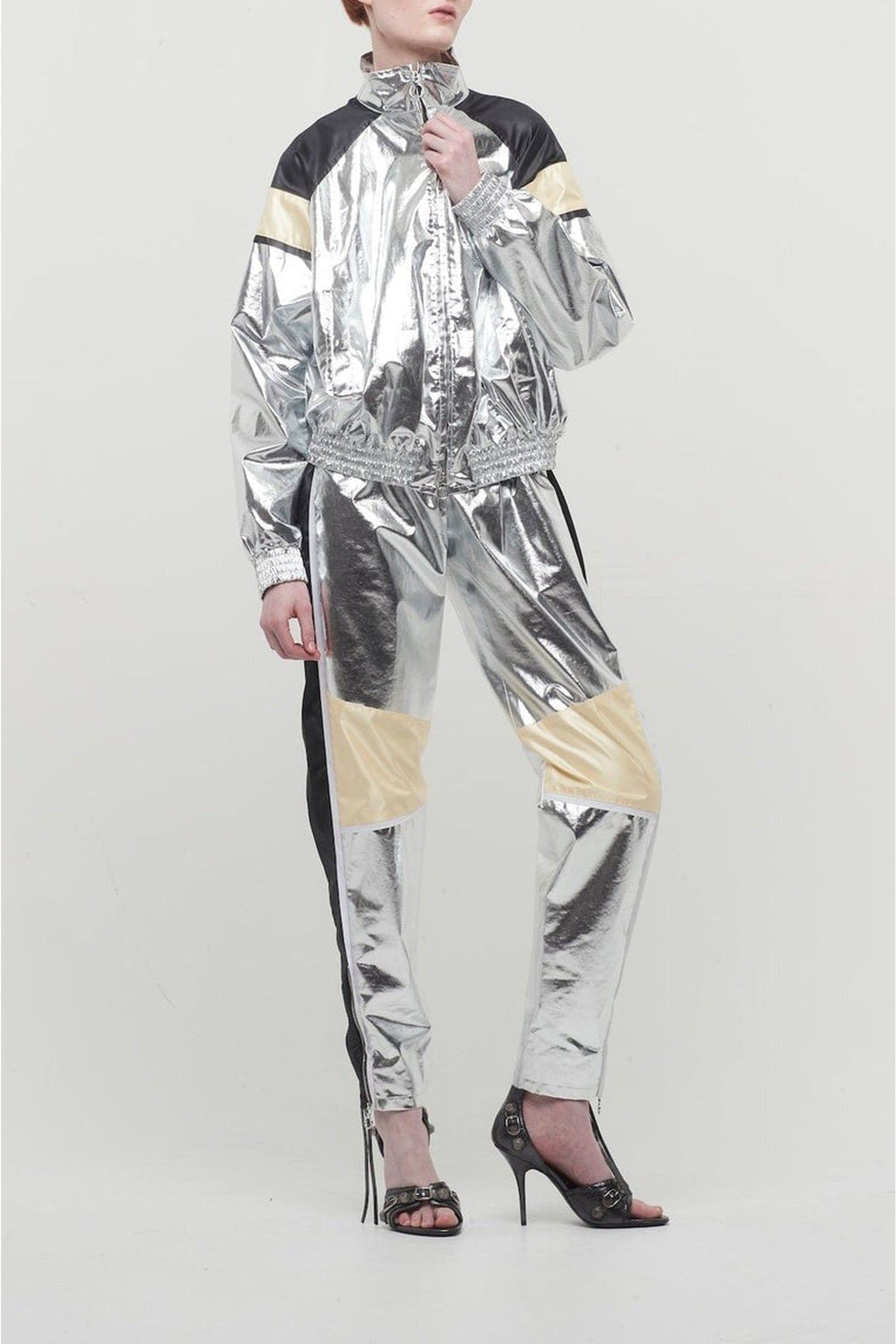 Pantalon évasé métallisé - Silver