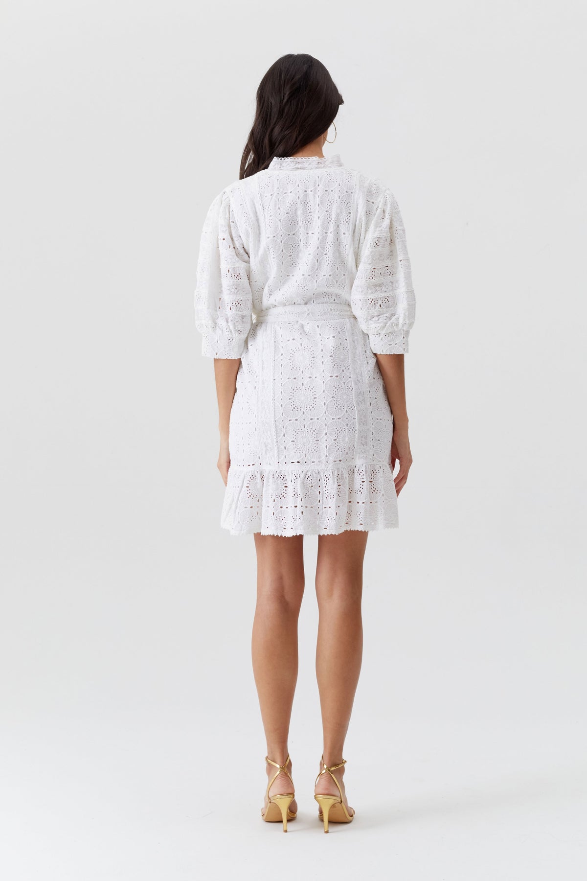 Robe Reagan à broderie - White