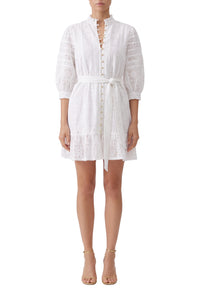 Robe Reagan à broderie - White