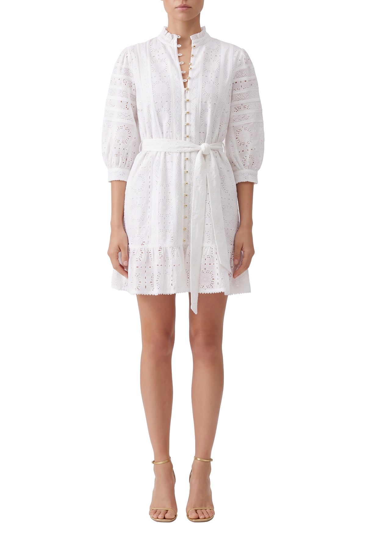 Robe Reagan à broderie - White