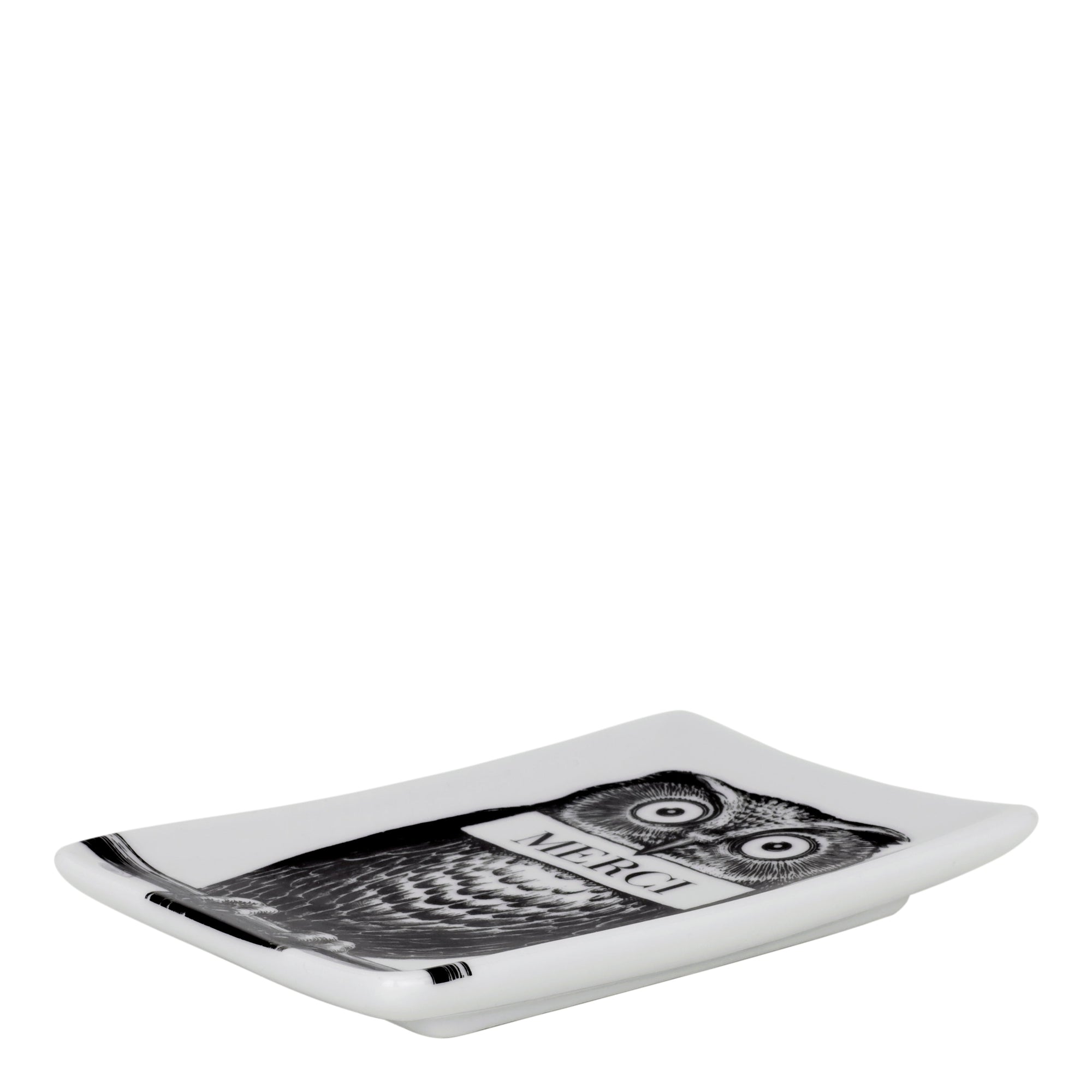 Civetta porcelain ashtray - Black & White