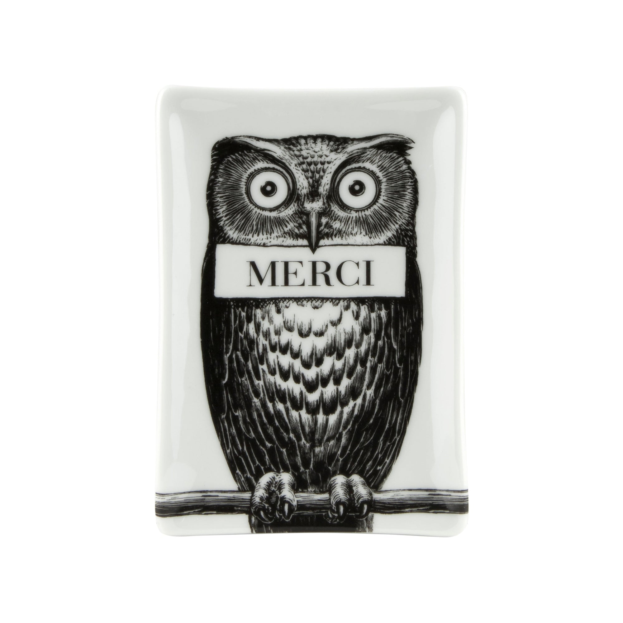 Civetta porcelain ashtray - Black & White