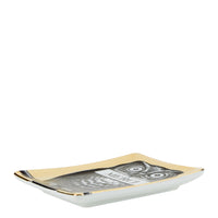 Civetta porcelain ashtray - Gold & Black & White