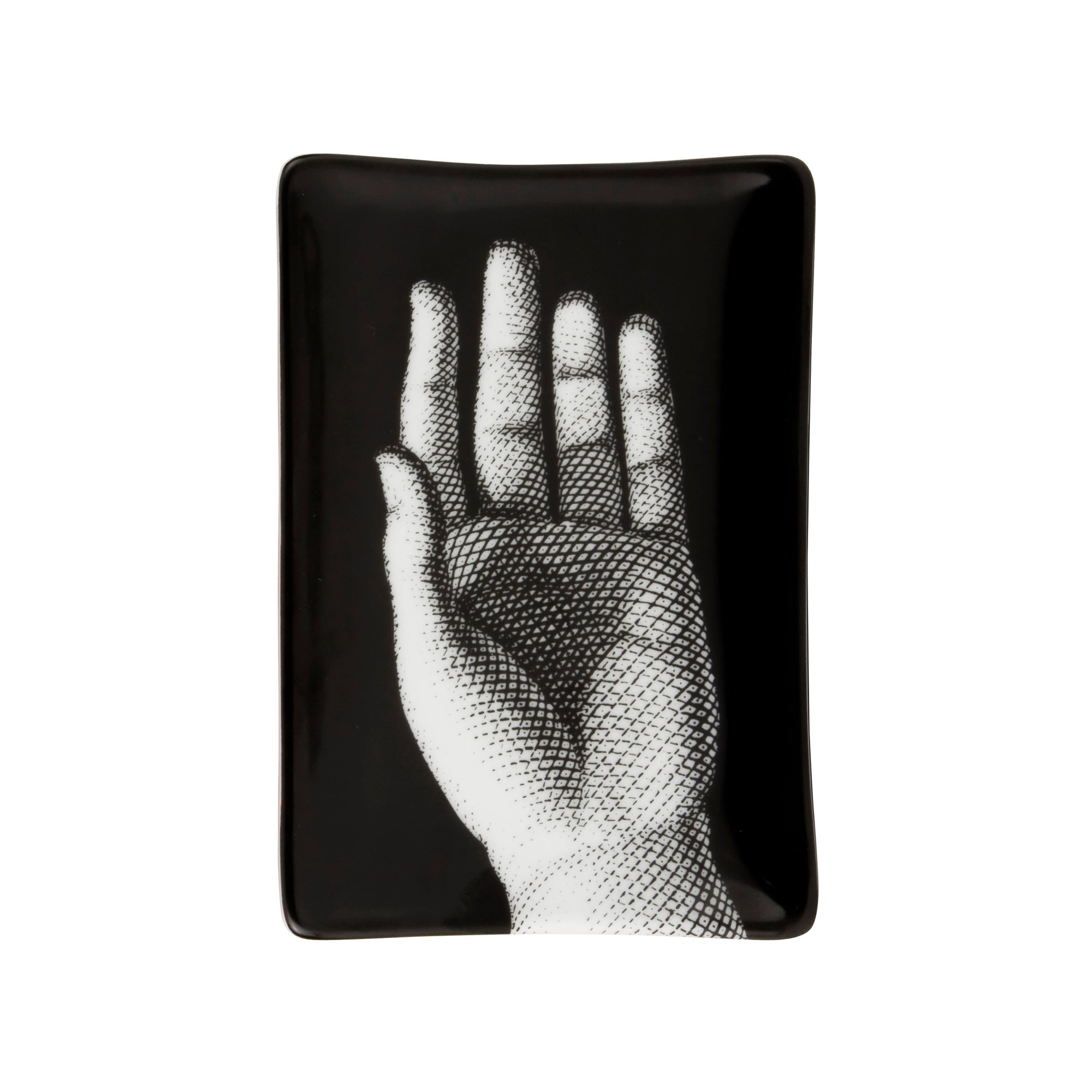 Mano porcelain ashtray - Black & White