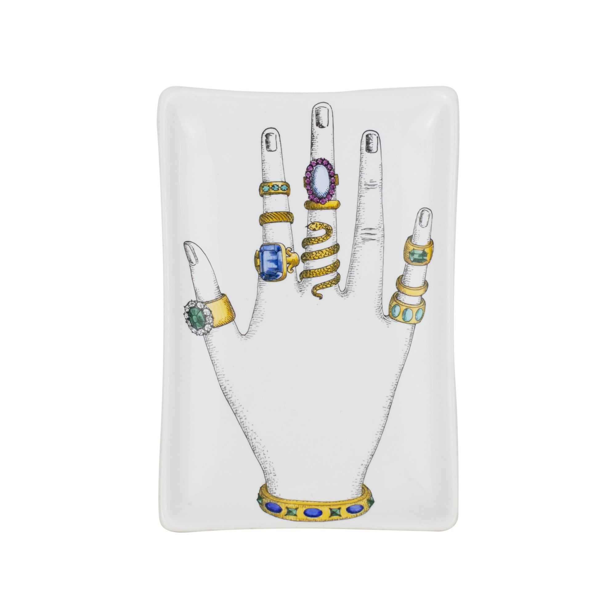 Mano con anelli porcelain ashtray - Multicolour