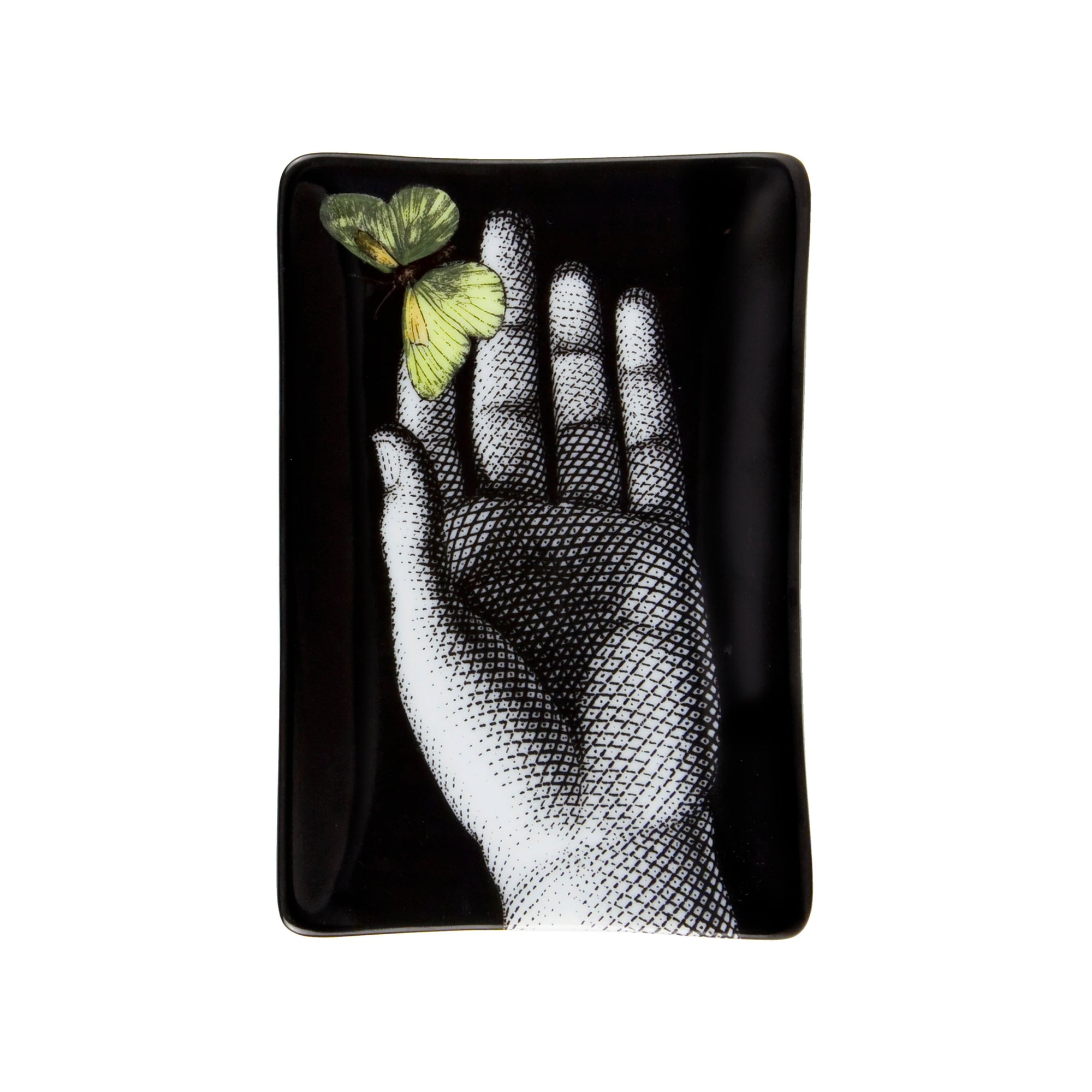 Mano farfalla porcelain ashtray - Yellow