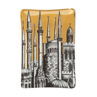 Minareti porcelain ashtray - Gold & Black & White