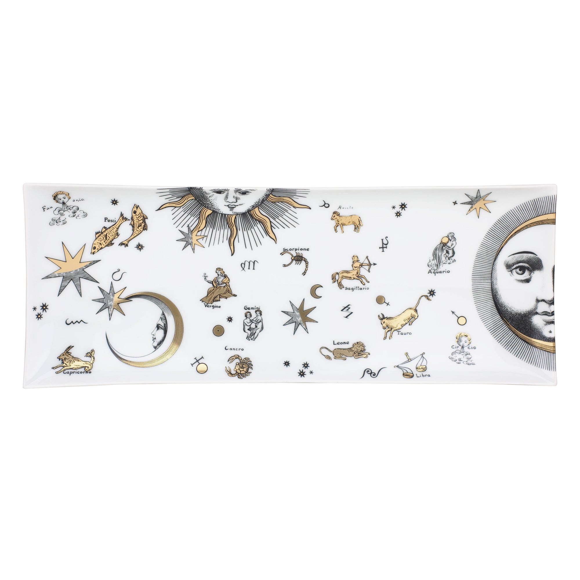 Astronomici porcelain tray - Gold & Black & White