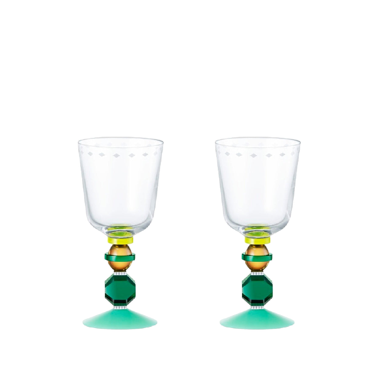 Lot de 2 petits verres Mayfair en cristal - Multicolore