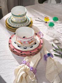 Set de 2 Assiettes à dessert Ponta - Green, Yellow & Gold