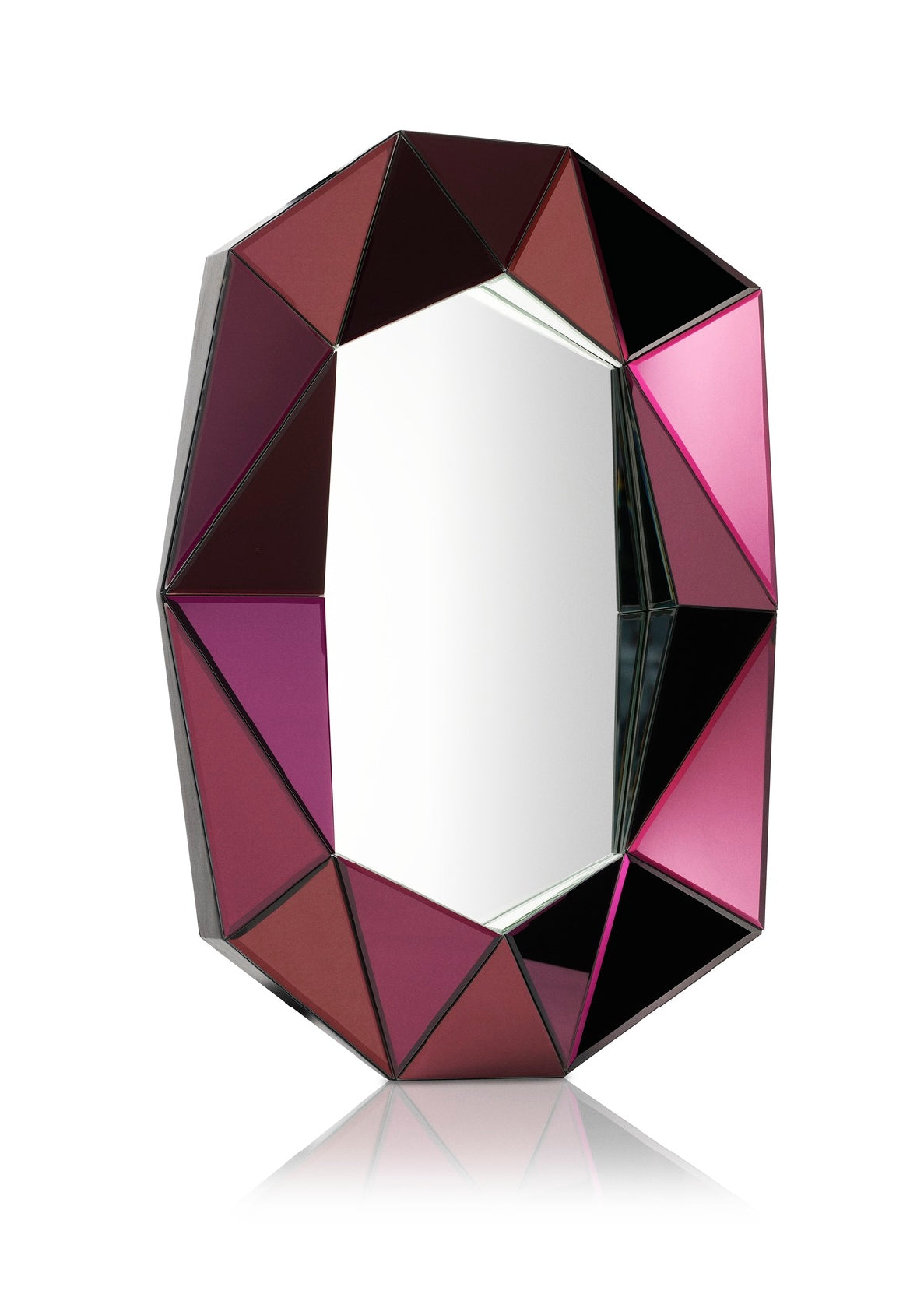 Petit miroir Diamond - Burgundy & Silver
