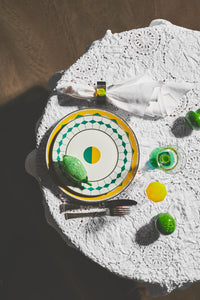 Set de 2 Assiettes à dessert Ponta - Green, Yellow & Gold