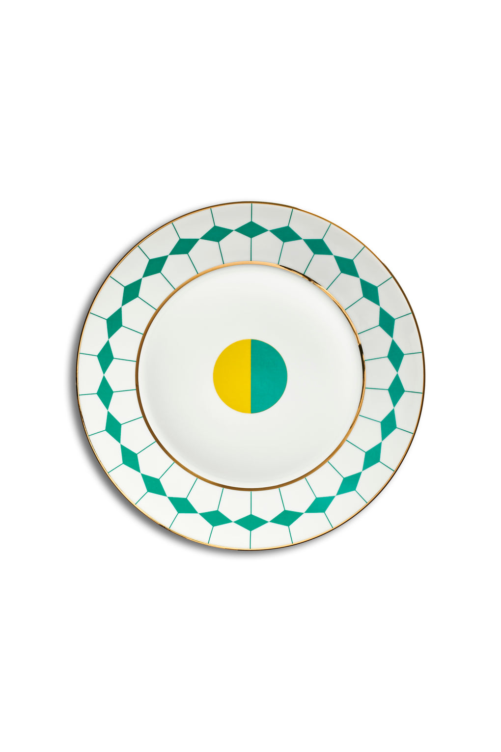 Set de 2 Assiettes à dessert Ponta - Green, Yellow & Gold