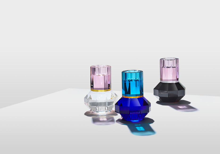 Photophore Chicago - Rose, Clear & Black