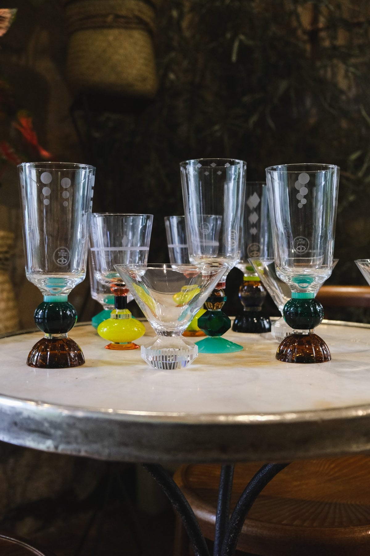 Set de 2 grands verres en cristal Windsor - Clear, Emerald, Brown & Mint