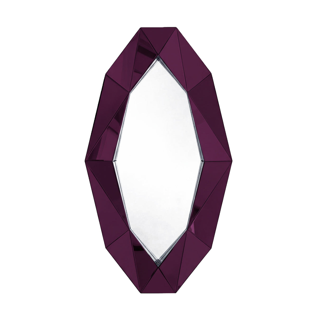 Miroir Diamond XL - Silver & Burgundy