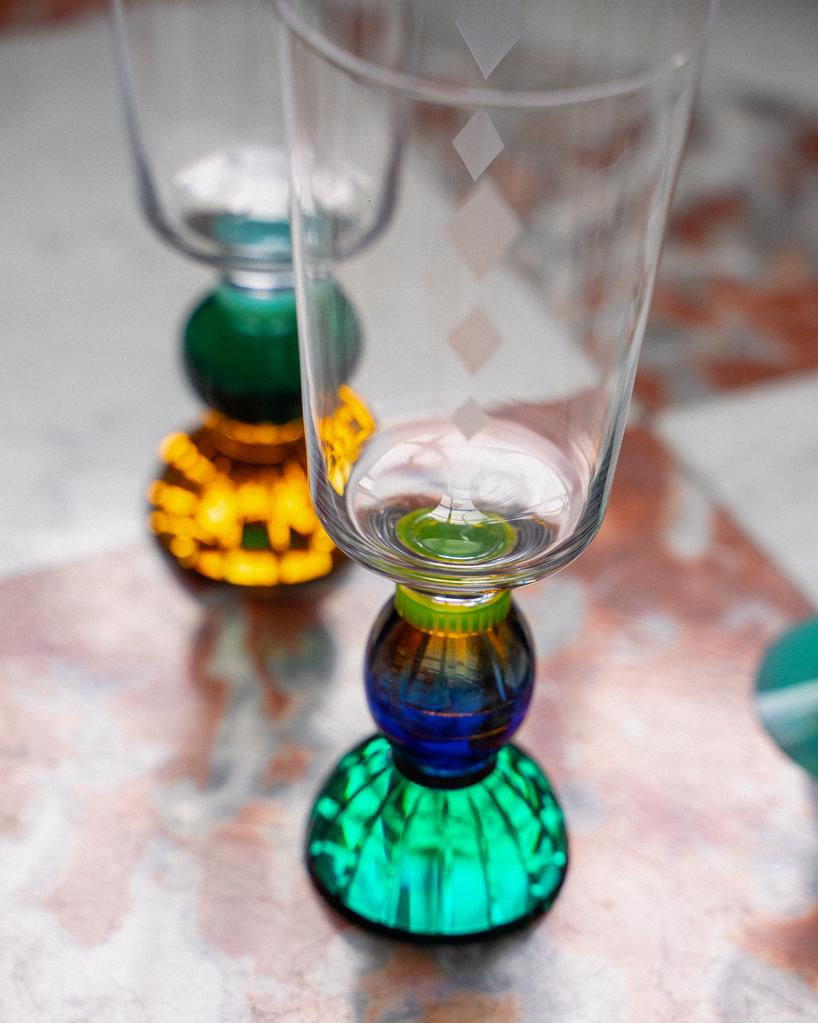 Set de 2 grands verres en cristal Windsor - Clear, Emerald, Brown & Mint