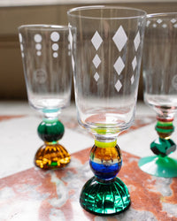 Set de 2 petits verres en cristal Mayfair - Clear, Emerald, Brown, Mint & Bright Yellow