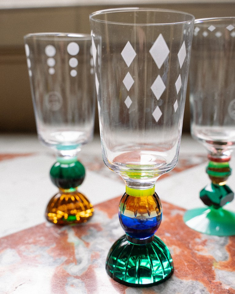 Set de 2 petits verres en cristal Mayfair - Clear, Emerald, Brown, Mint & Bright Yellow