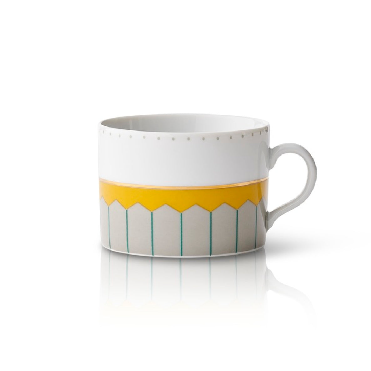 Tasse à thé avec soucoupe Golden Hour - Green, Grey, Yellow & Gold