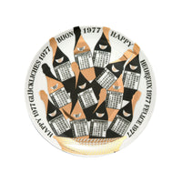 Assiette Calendario 1977 en porcelaine - Or & Noir & Blanc