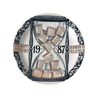Assiette Calendario 1987 en porcelaine - Or & Noir & Blanc