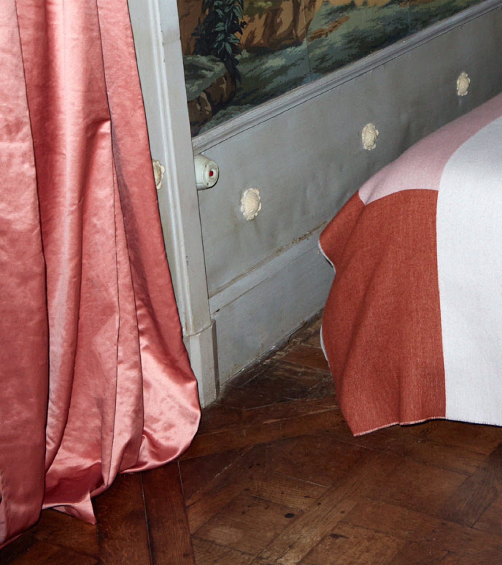 Rideau Malaparte en satin - Rose
