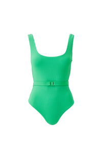 Maillot une pièce Rio texturé - Green Ribbed