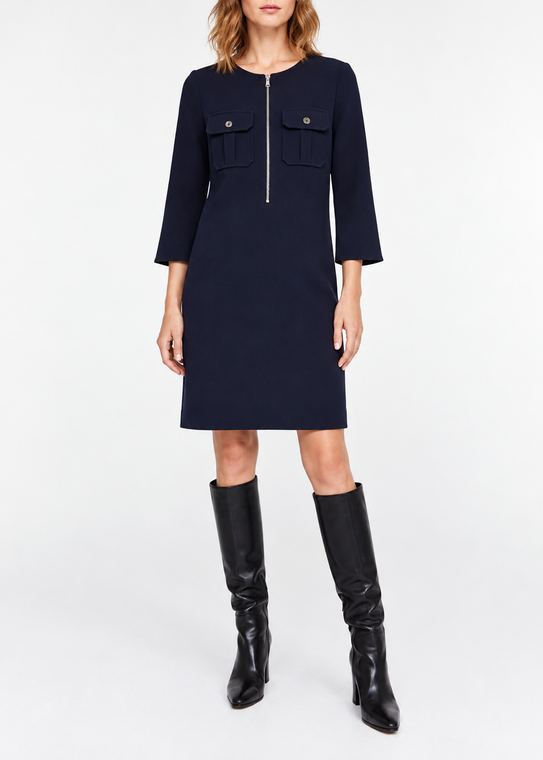 Short zip-up dress - Navy