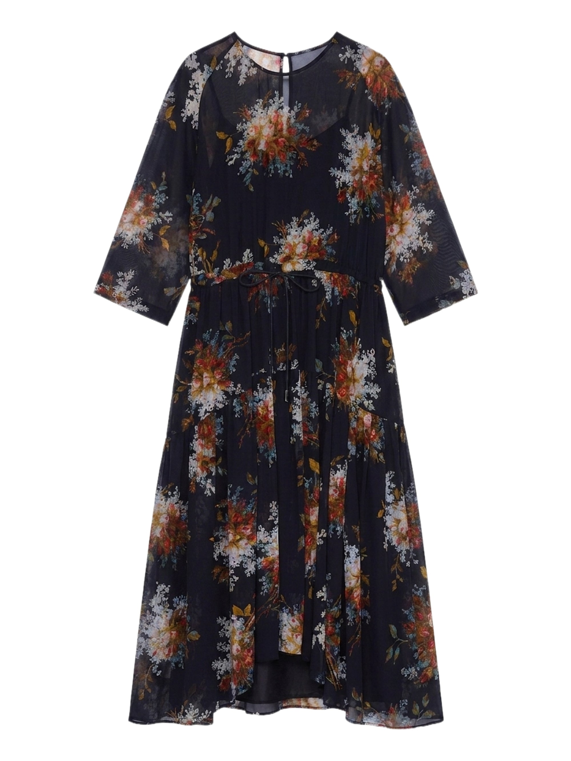 Georgette dress with slide - Nero Fantasia