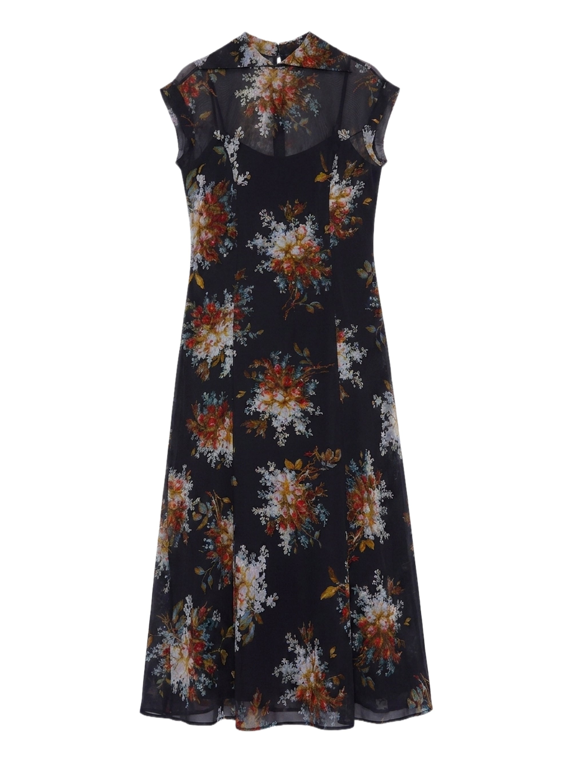 Robe en georgette sans manches - Nero Fantasia
