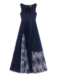 Robe midi en organza avec jupe plissée - Blu Fantasia