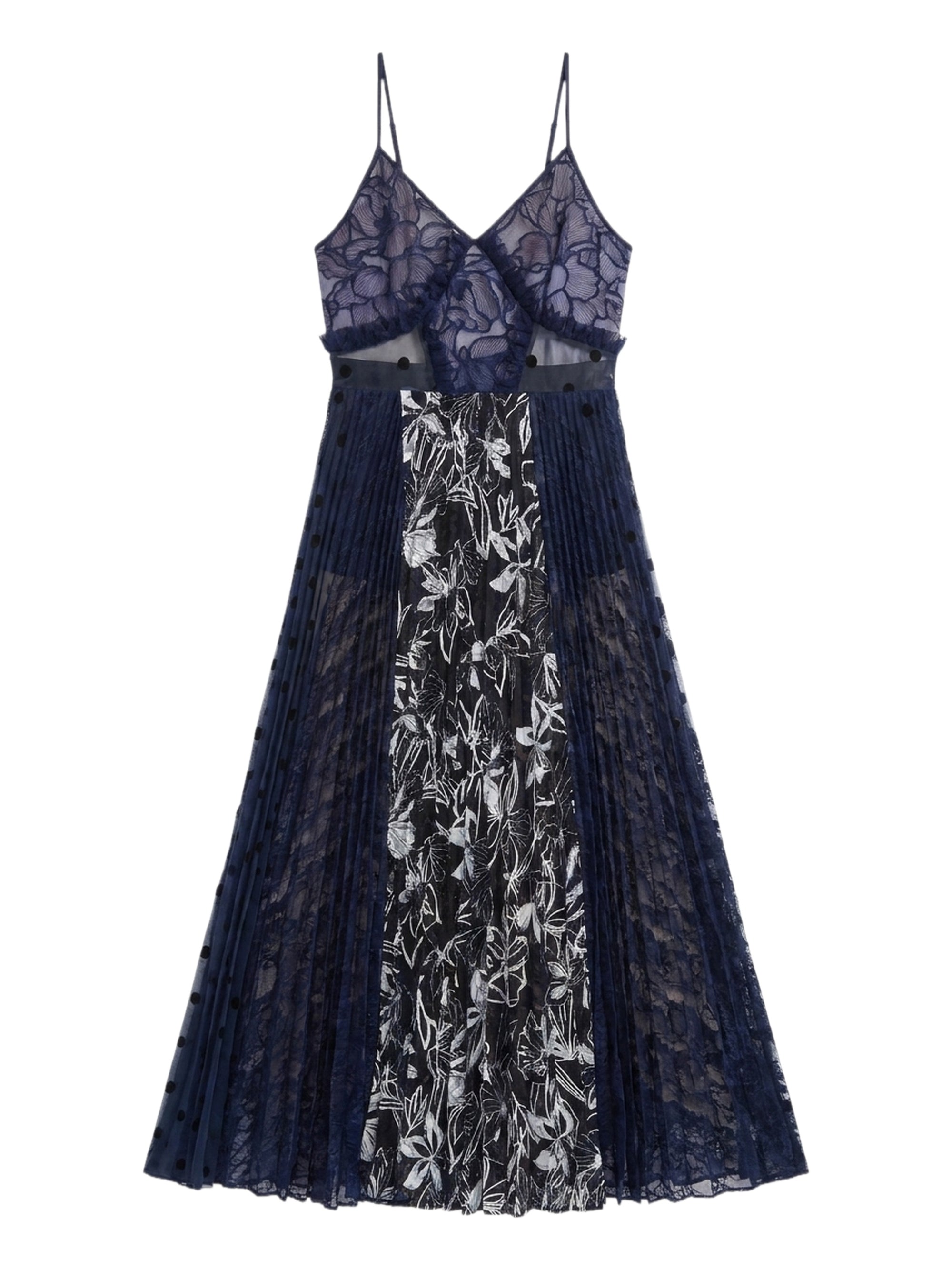 Robe midi à fines bretelles - Blu Fantasia