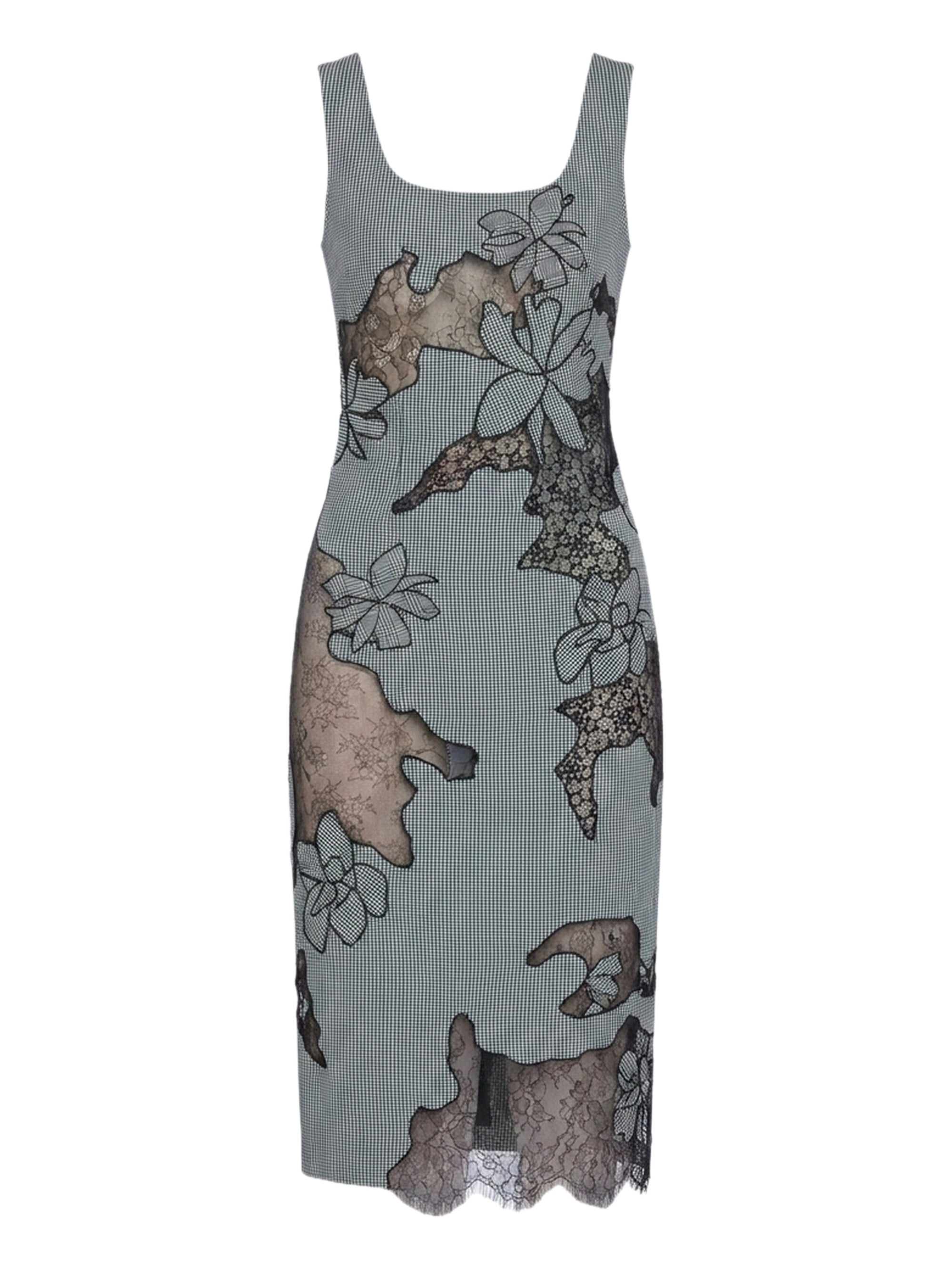 Robe intarsiée en lin - Nero Fantasia Bianco