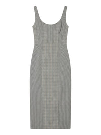 Robe fourreau en lin - Nero Fantasia Bianco