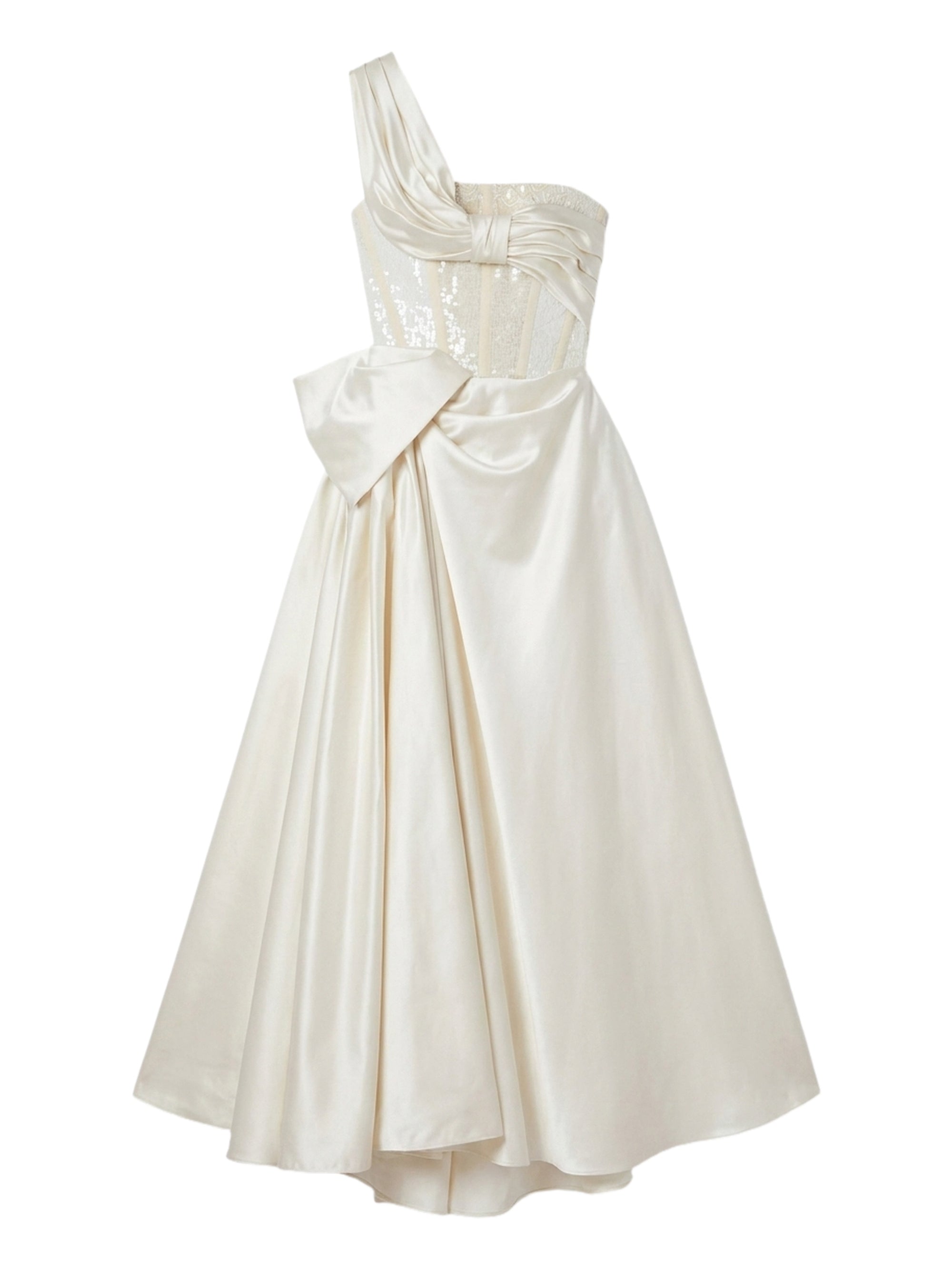 Robe bustier en duchesse - Avorio Fantasia Beige