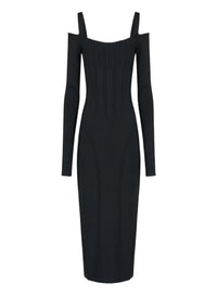 BLACK // black boning detail knit dress