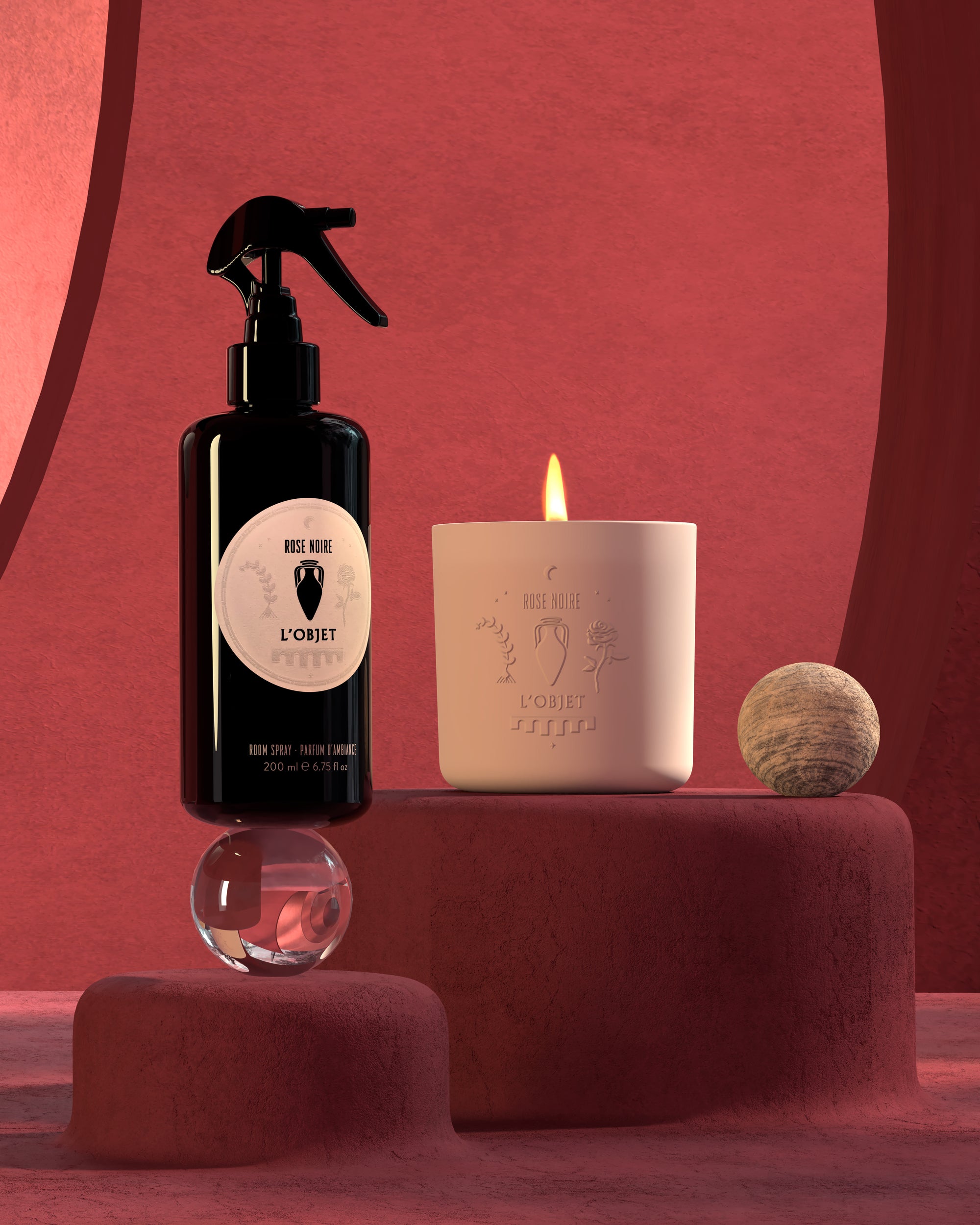Bougie Apothecary en porcelaine - Rose Noire