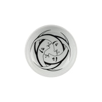 Lune Intrecciate round porcelain ashtray - Black & White