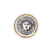 Re Sole round porcelain ashtray - Gold & Black & White